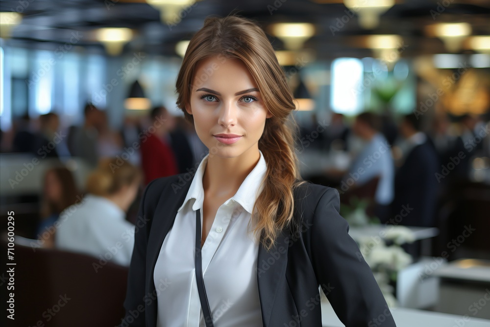 Successful and Assertive Female Business Professional in Modern Corporate Office Setting Successful and Assertive Female Business Professional in Modern Corporate Office Setting