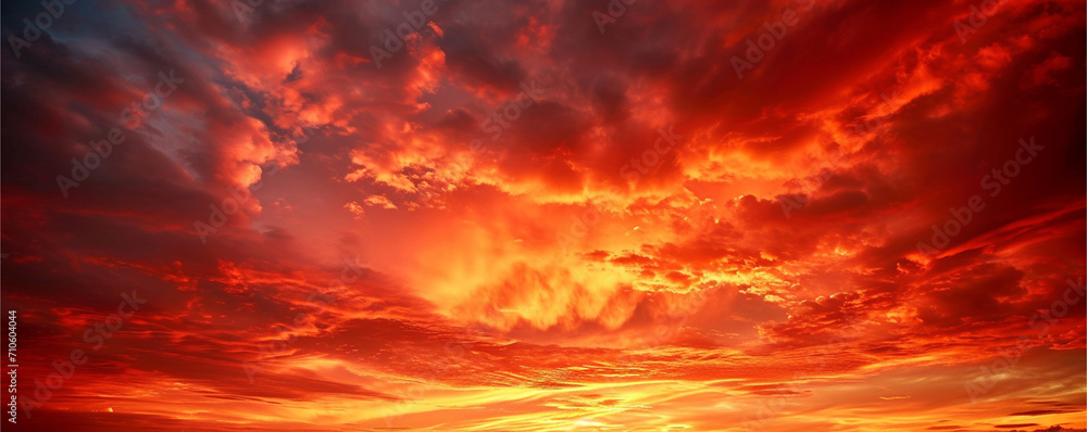 Dramatic red sky at sunset useful as a background, ai technology Dramatic red sky at sunset useful as a background, ai technology
