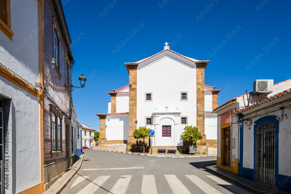 Saint Ildefonso church in the downtown of Almodovar, Alentejo, Portugal