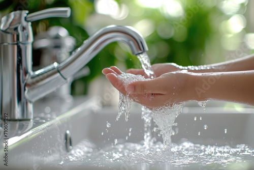 Maintaining clean hygiene and making hand washing a daily routine photo