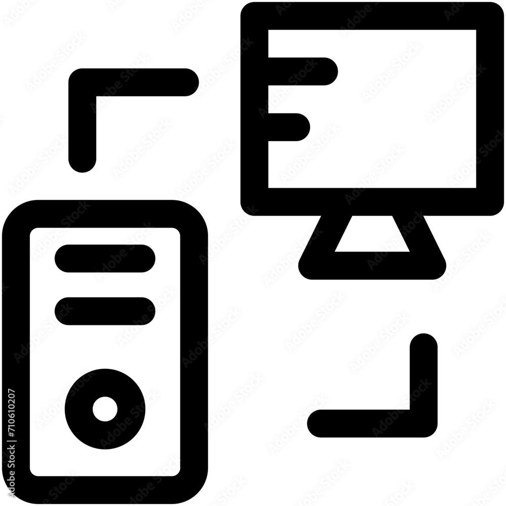 Computer Sharing Vector Icon Computer Sharing Vector Icon