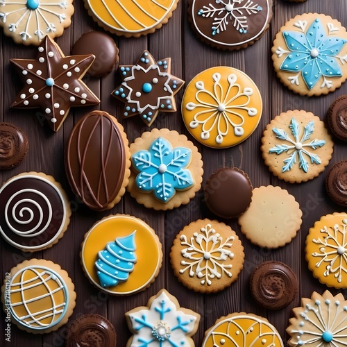 Beautiful cookies assorted close-up