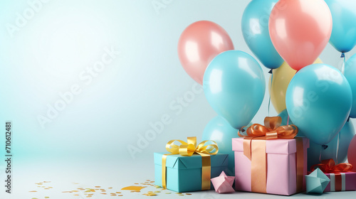 Colorful Birthday Celebration with Decor, Balloons, and Gifts - Festive Party Atmosphere