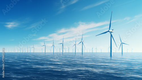 Offshore Wind Turbines Generating Renewable Power,Sustainable Energy,cabon tax