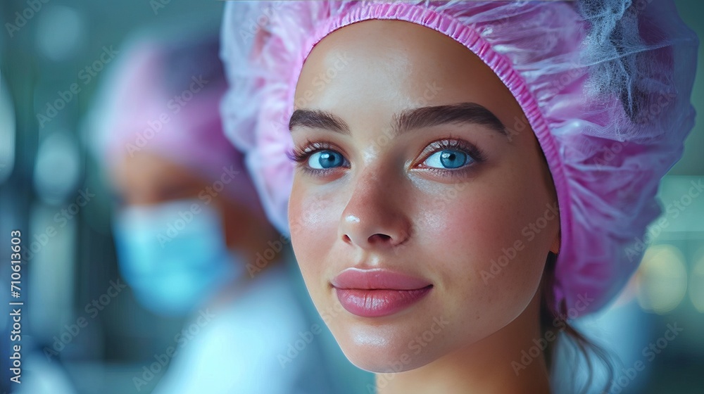 A young beauty came to a beauty salon and consults A young beauty came to a beauty salon and consults