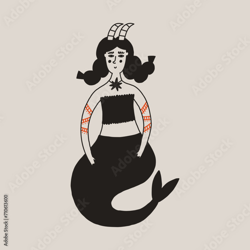 Folk zodiac sign capricorn with women