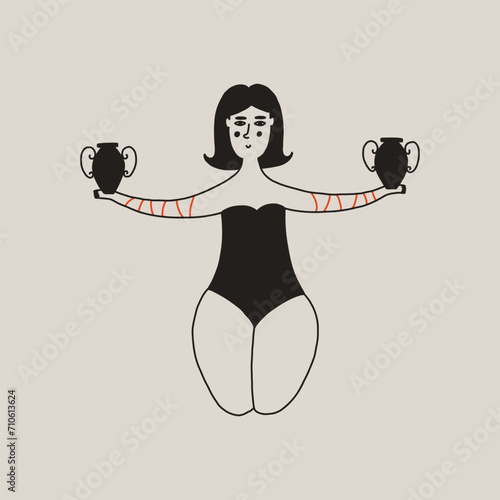 Folk zodiac sign libra with women