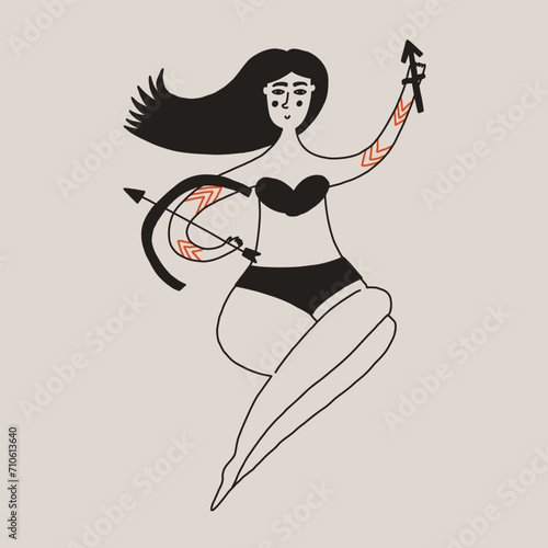 Folk zodiac sign sagittarius with women