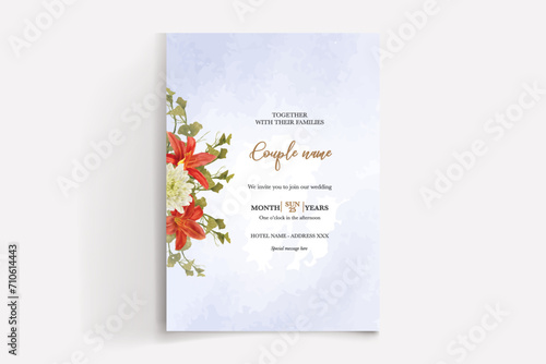 wedding invitation templates with white flowers