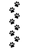 animal tracks, black and white vector silhouette cartoon illustration