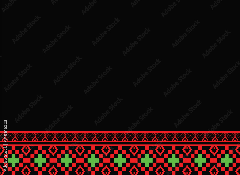 Ikat red cloth pattern on black with stripes pixel handicraft embroidery machine crochet Abstract Aztec symbol illustration geometric shape vector pattern Ethic native tribal background backdrop Ikat red cloth pattern on black with stripes pixel handicraft embroidery machine crochet Abstract Aztec symbol illustration geometric shape vector pattern Ethic native tribal background backdrop