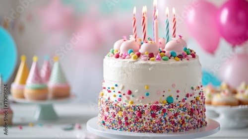 A deliciously decorated cake steals the spotlight at the birthday bash with c...