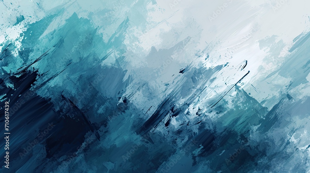 Abstract blue watercolor background with brush strokes