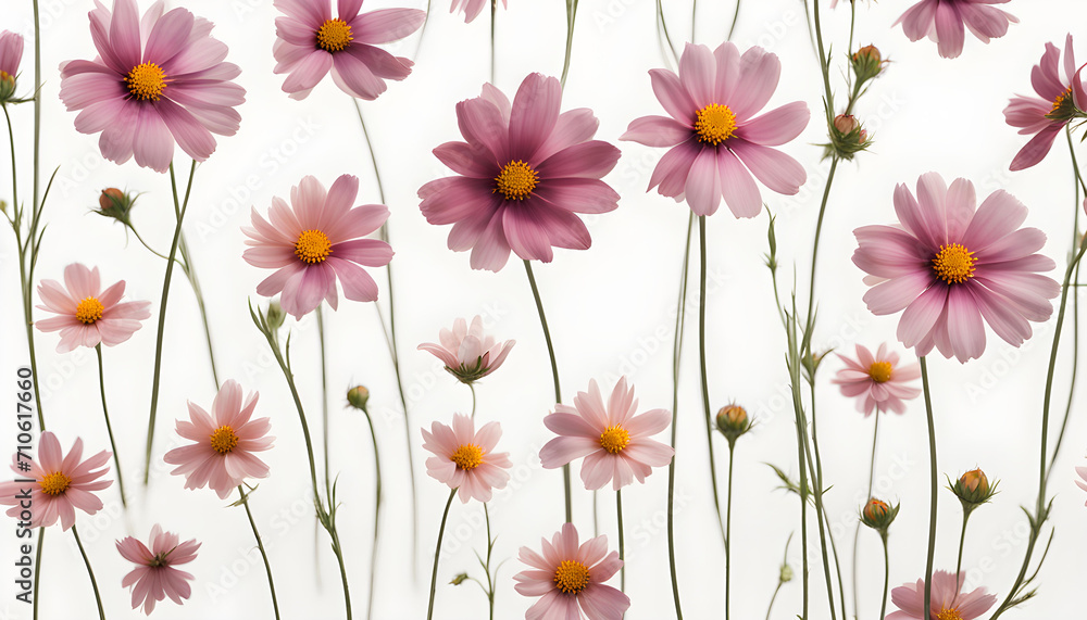 Beautiful Cosmos Flowers Isolate Beautiful Cosmos Flowers Isolate