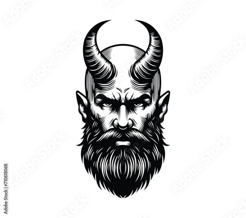 Bearded man with horn vector