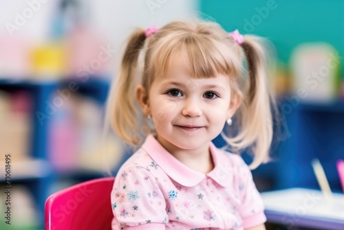 cropped shot of an adorable little girl in a classroom