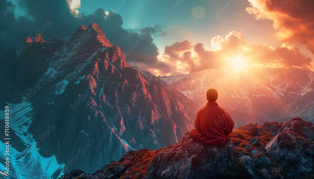 meditation in mountain