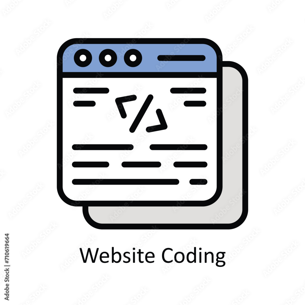 website Coding Vector Filled outline icon Style illustration. EPS 10 File website Coding Vector Filled outline icon Style illustration. EPS 10 File