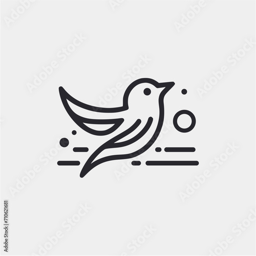 bird line vector logo design icon photo