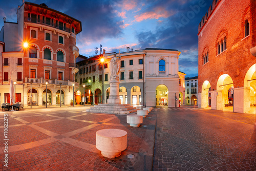 Treviso, Italy. Cityscape image of historical centre of Treviso, Italy with old square at sunrise.