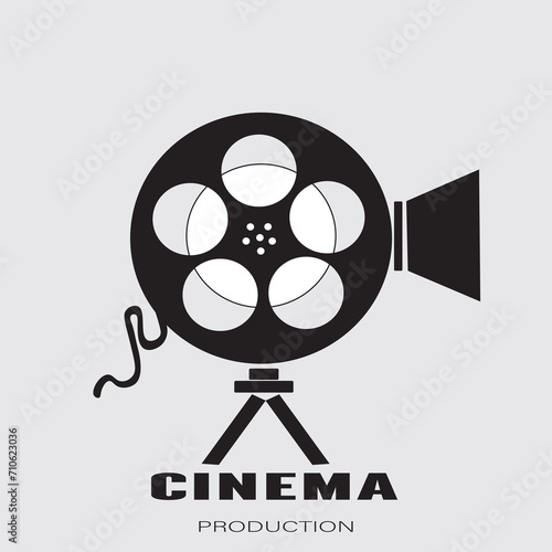 desain logo kamera video vintage untuk film, ilustrasi vektor
