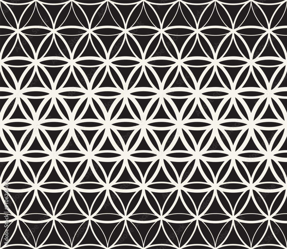 Fototapeta premium Vector seamless pattern. Repeating geometric elements. Stylish monochrome background design.