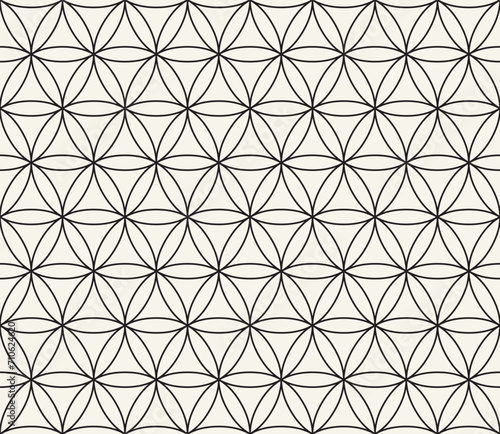 Vector seamless pattern. Repeating geometric elements. Stylish monochrome background design.