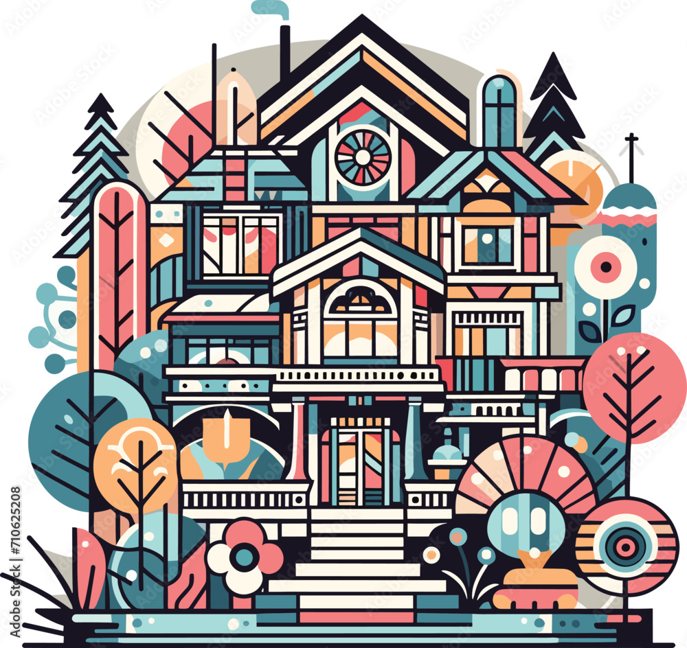 Naklejka premium pattern of houses