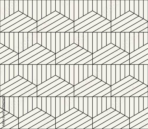 Vector seamless pattern. Repeating geometric elements. Stylish monochrome background design.