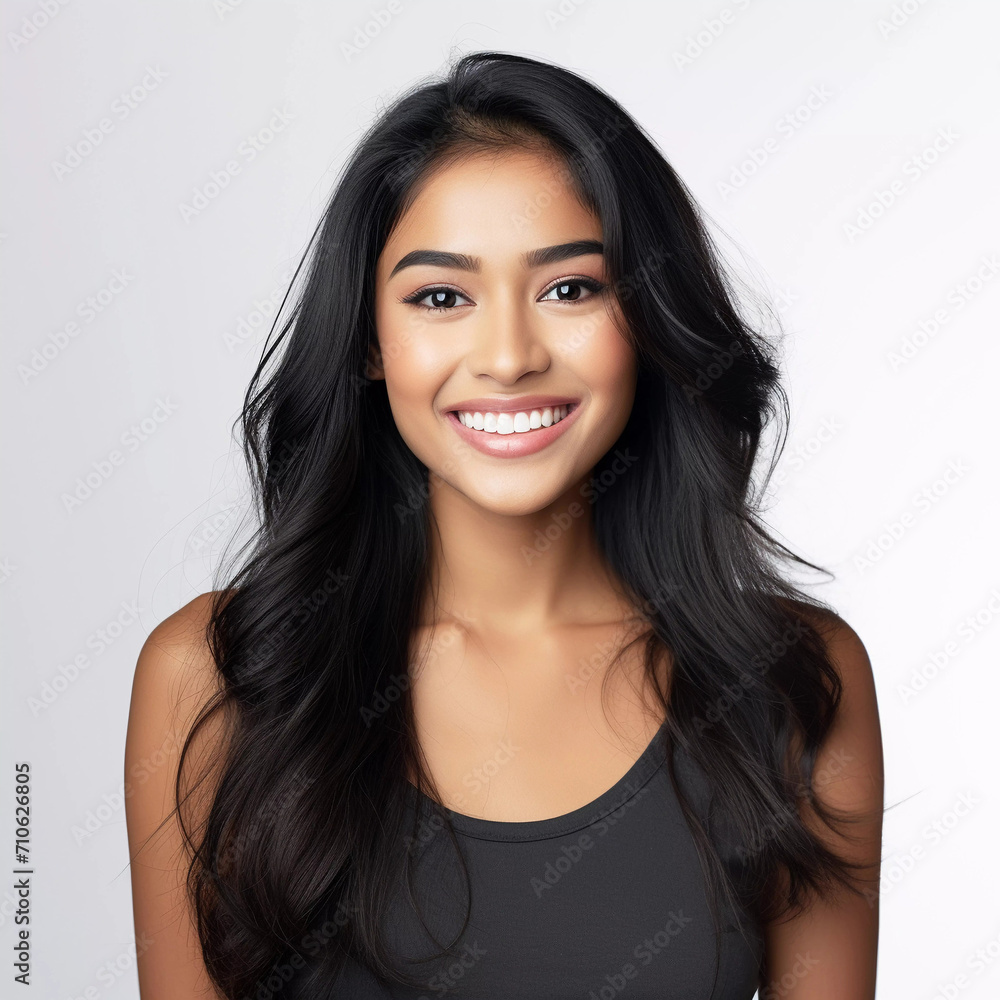 Beautiful young indian model portrait. Generative ai. Beautiful young indian model portrait. Generative ai.