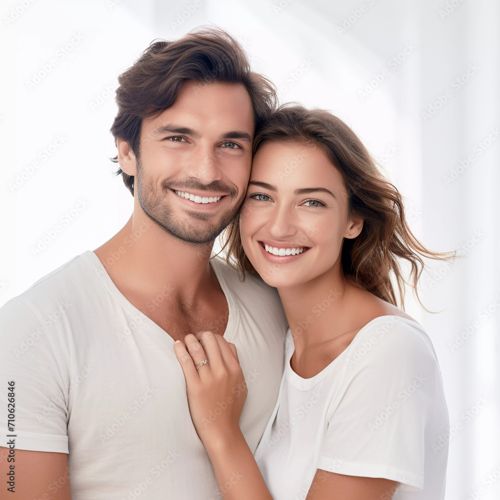 Happy young love couple portrait. Generative ai design. Happy young love couple portrait. Generative ai design.