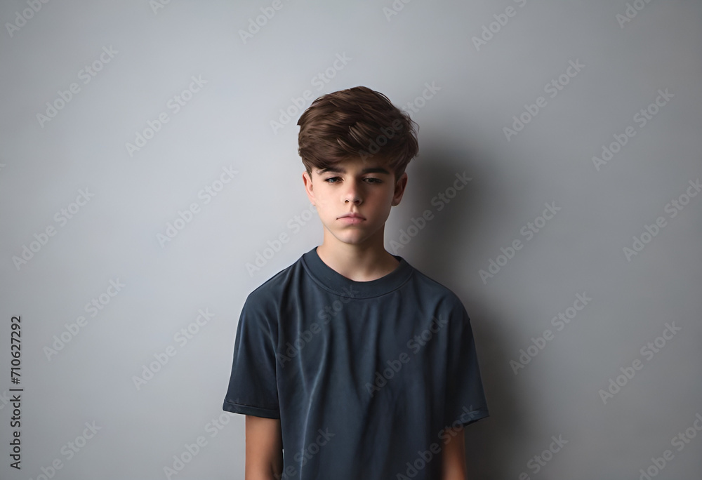 sad teenager boy on minimal background psychological therapy sad teenager boy on minimal background psychological therapy