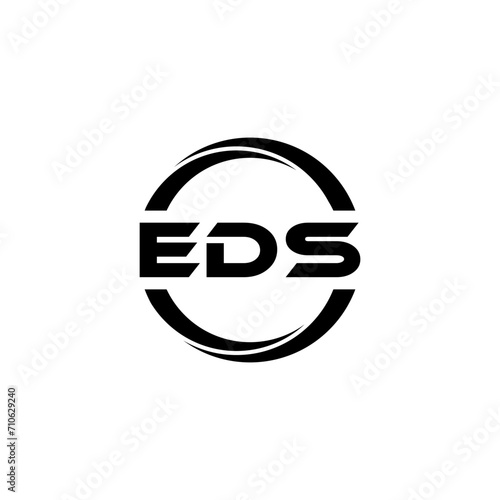 EDS letter logo design with white background in illustrator, cube logo, vector logo, modern alphabet font overlap style. calligraphy designs for logo, Poster, Invitation, etc. photo