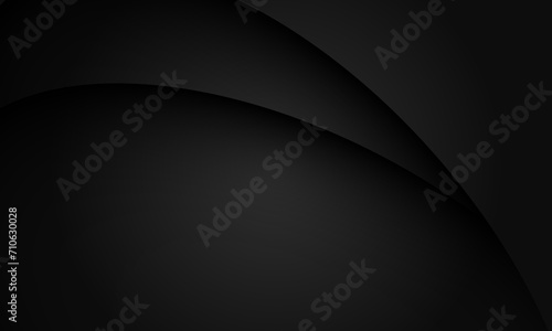 Abstract black shadow curve overlap on dark grey geometric with blank space design modern luxury background vector