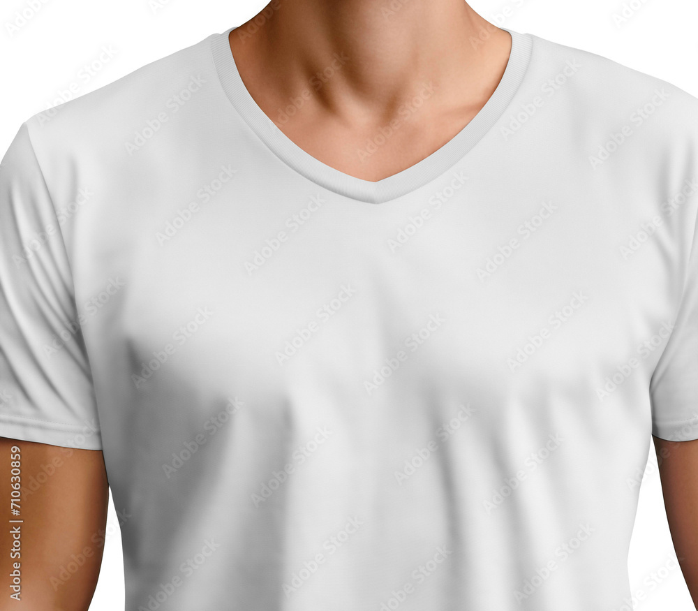 T-shirt v-neck on white background T-shirt v-neck on white background