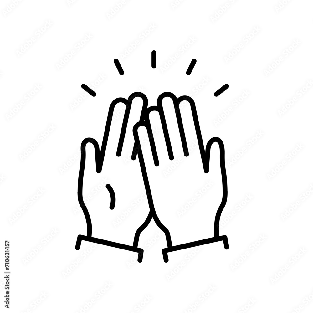 Obraz premium Culture handclap icon outline vector. Applause hand clap. People encourage