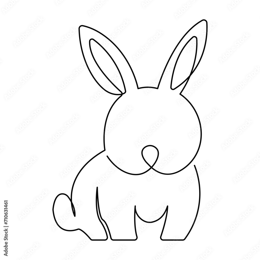 continuous one line drawing of Rabbit bunny, domestic animal and happy easter day concept hand drawn vector art illustration. continuous one line drawing of Rabbit bunny, domestic animal and happy easter day concept hand drawn vector art illustration.
