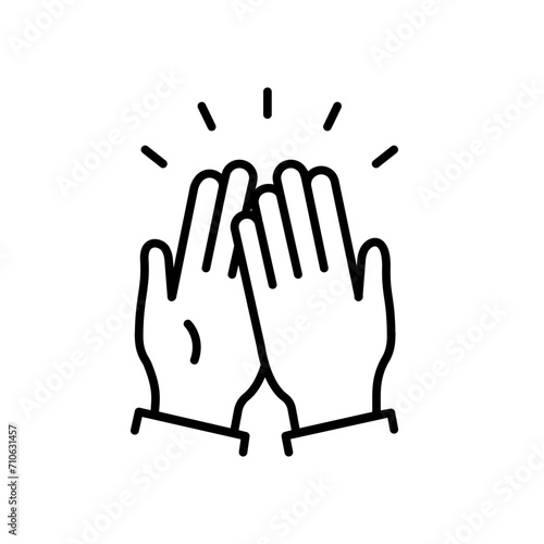 Culture handclap icon outline vector. Applause hand clap. People encourage photo