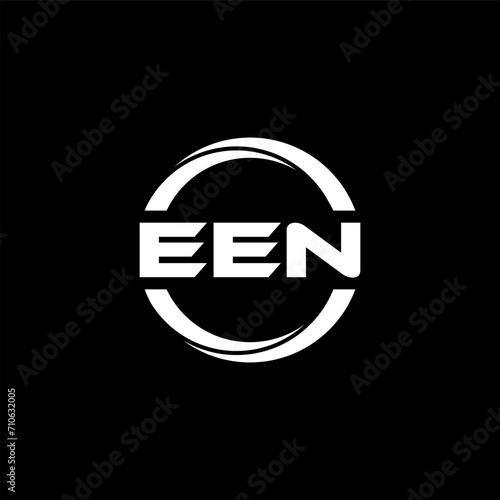 EEN letter logo design with black background in illustrator  cube logo  vector logo  modern alphabet font overlap style. calligraphy designs for logo  Poster  Invitation  etc.