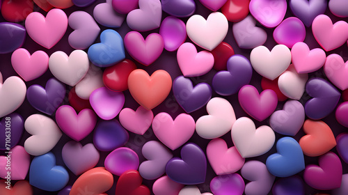 A Multicolored Heart Background for Vibrant Valentine's Day Wallpaper,, Dive into the Spectrum of Love with a Multicolored Heart Wallpaper