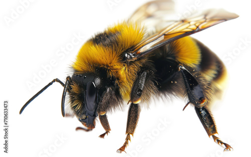 Native Bee on White Surface on a transparent background