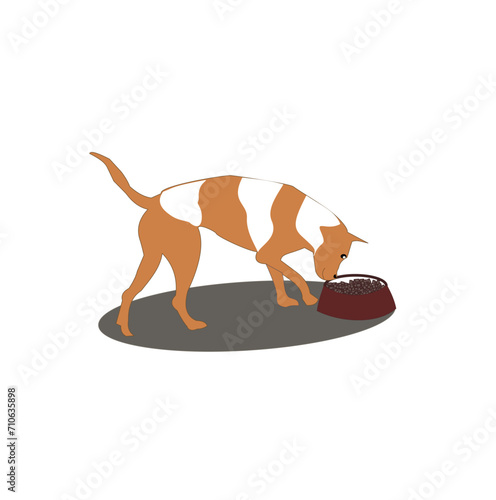 Dog and pellet food, vector illustration