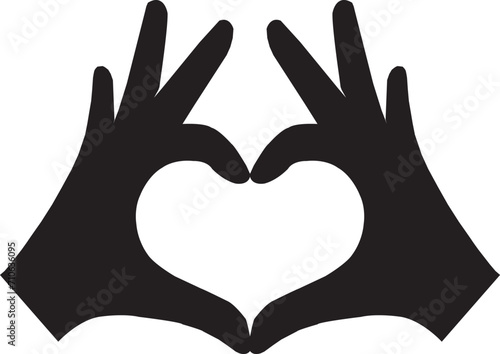 Hands making or formatting a heart symbol icon Vector and Clip Art