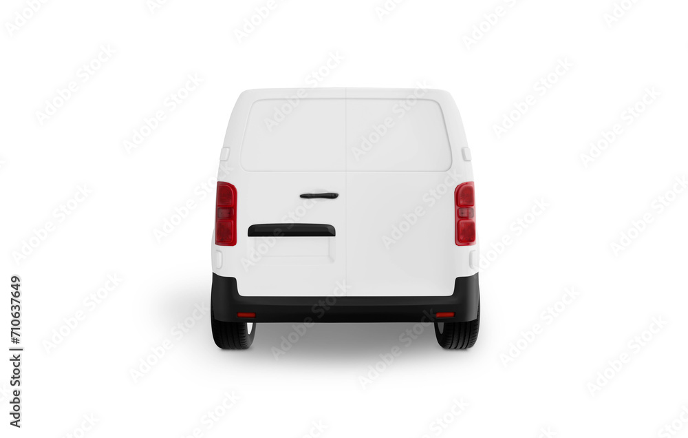 Van - Back View on white background