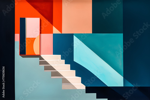 Geometrical multicolored background, minimalist coloured background | Ai generated