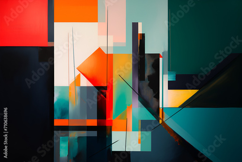 Geometrical multicolored background, minimalist coloured background | Ai generated