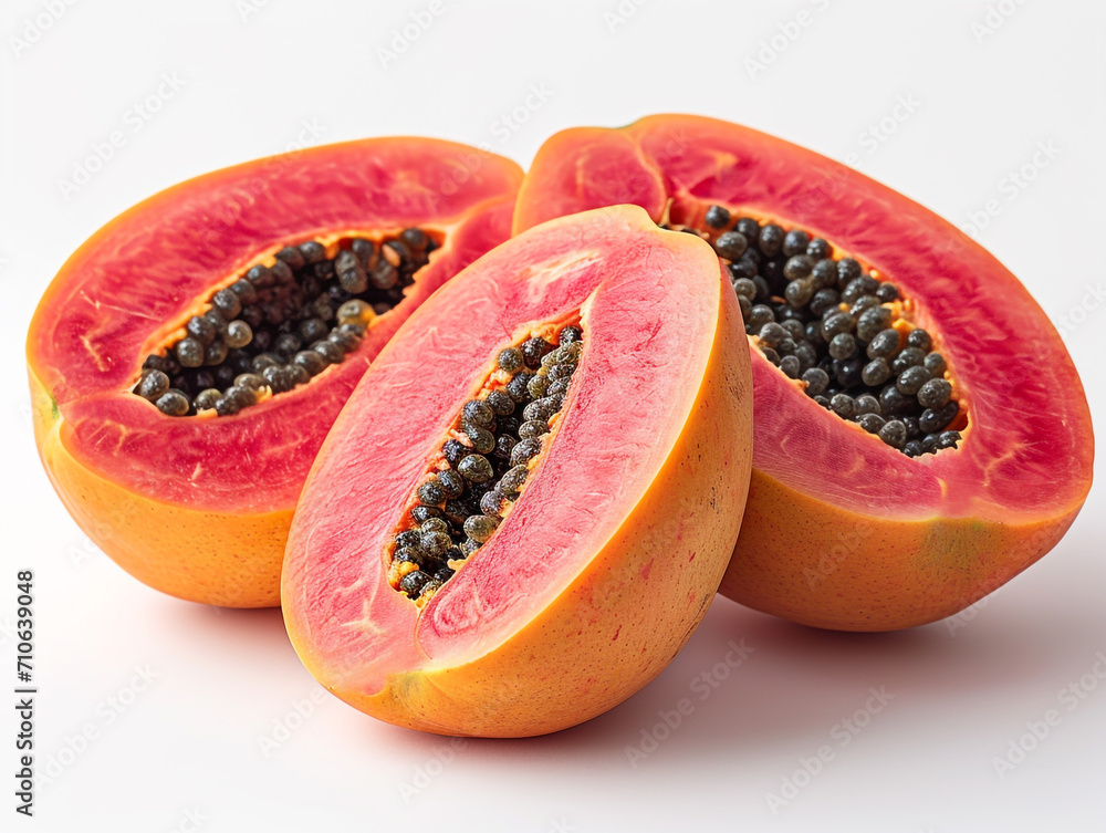 Papaya isolated on white background. Minimalist style. Papaya isolated on white background. Minimalist style.
