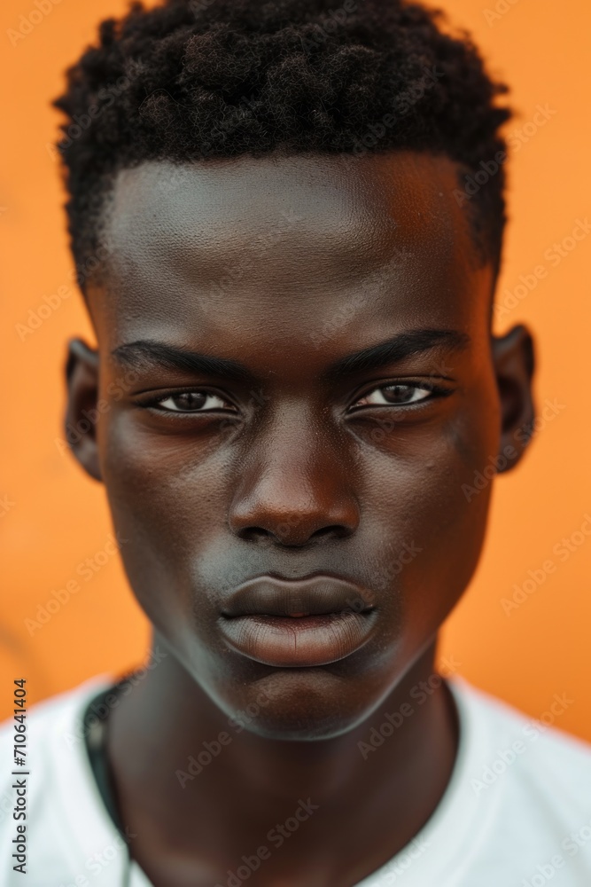 A close up view of a person wearing a shirt. This image can be used to depict a person in everyday life or for fashion-related content A close up view of a person wearing a shirt. This image can be used to depict a person in everyday life or for fashion-related content