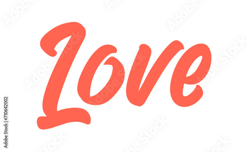 Love lettering design. Calligraphic style love text. Valentine's Day greeting.