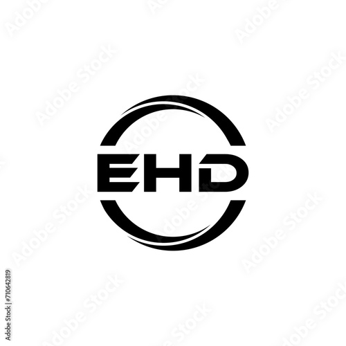 EHD letter logo design with white background in illustrator, cube logo, vector logo, modern alphabet font overlap style. calligraphy designs for logo, Poster, Invitation, etc. © Mamunur